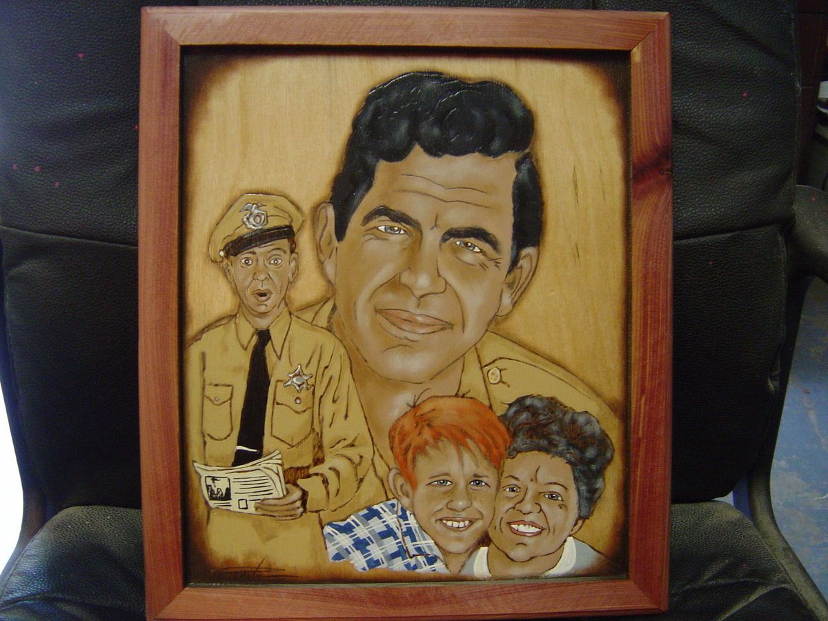 ANDY GRIFFITH SHOW CAST, 12X14 ENGRAVED & HAND PAINTED