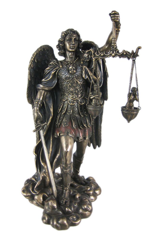 St Michael Weighing Souls Statue Figure Saint Angel