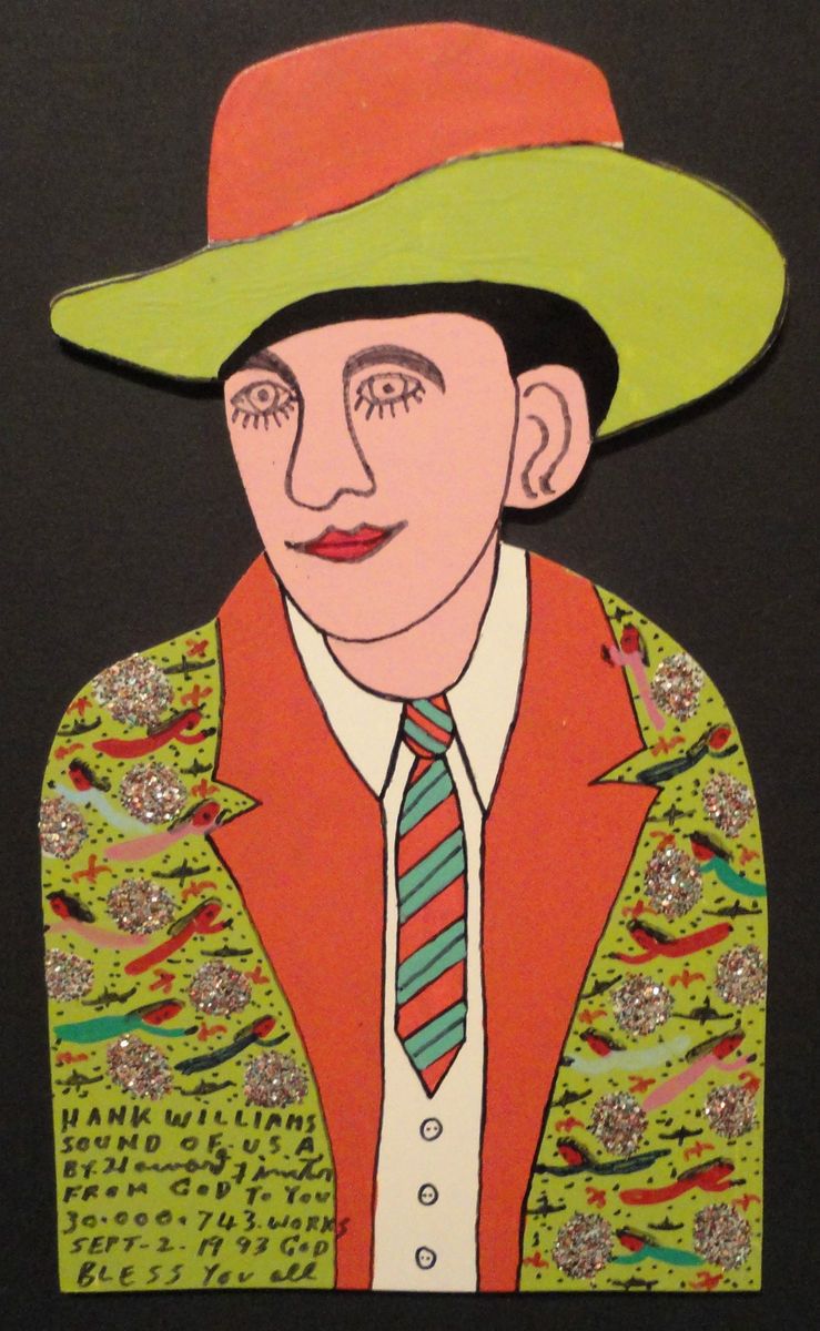 Howard Finster 1993 Folk Art Hank Williams Cut Out 30 743