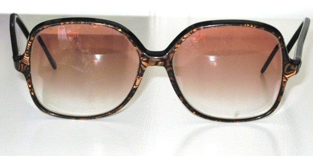 Vintage Large Eyeglass Frames Animal Print 1980s USA