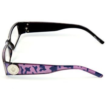 Animal Print Side Fleur De Lis Metal Shield Reading Glasses Eyeglasses 