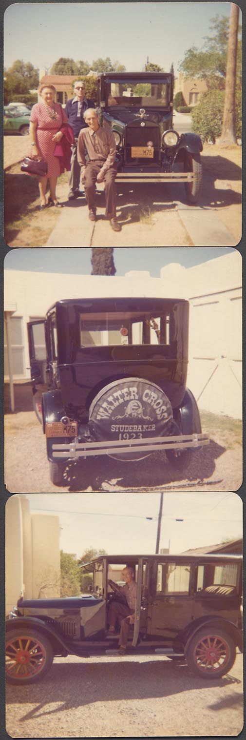 Color Car Photos Men & 1923 Studebaker Arizona Horseless Carriage 