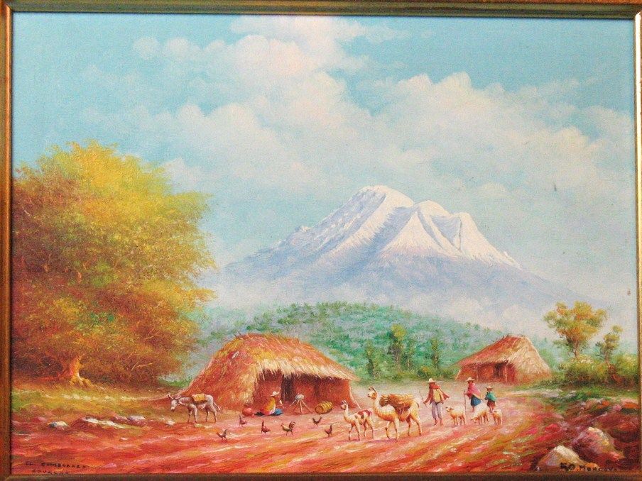 Oswaldo Moncayo (1923 1984) Oil Painting of Andes