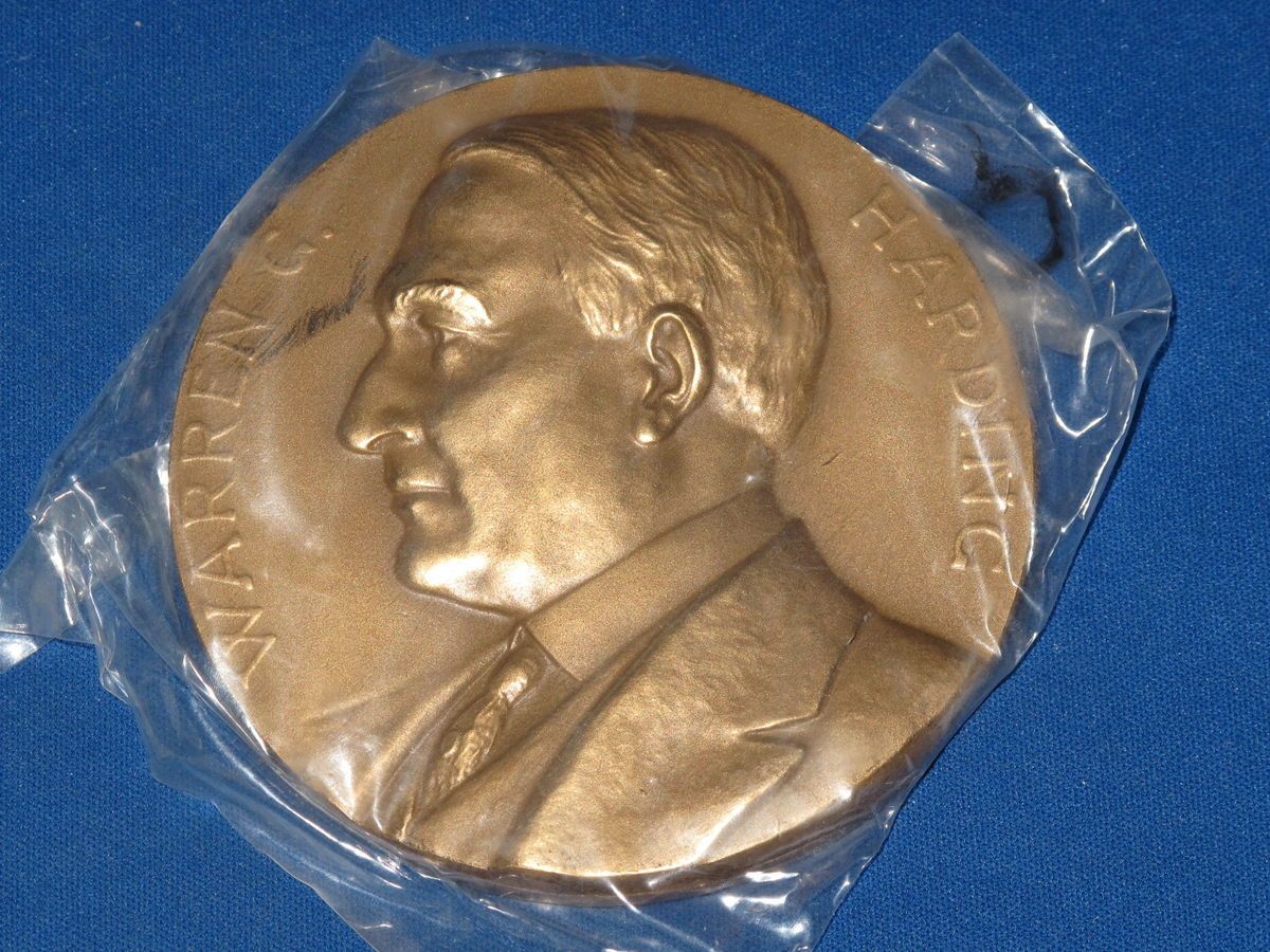 WARREN G. HARDING 1921 INAUGURAL BRONZE MEDALLION U. S. MINT #128 