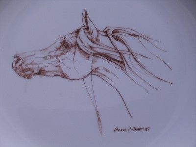 Unusual Wild Horse Plate 9 3 8 Signed Anna Footz RARE