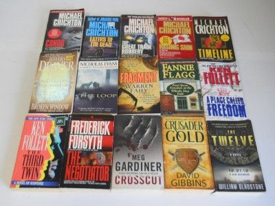   lot of 64 Fiction Suspense Thriller Books ~ Jeffrey Archer ~ Anne Rice