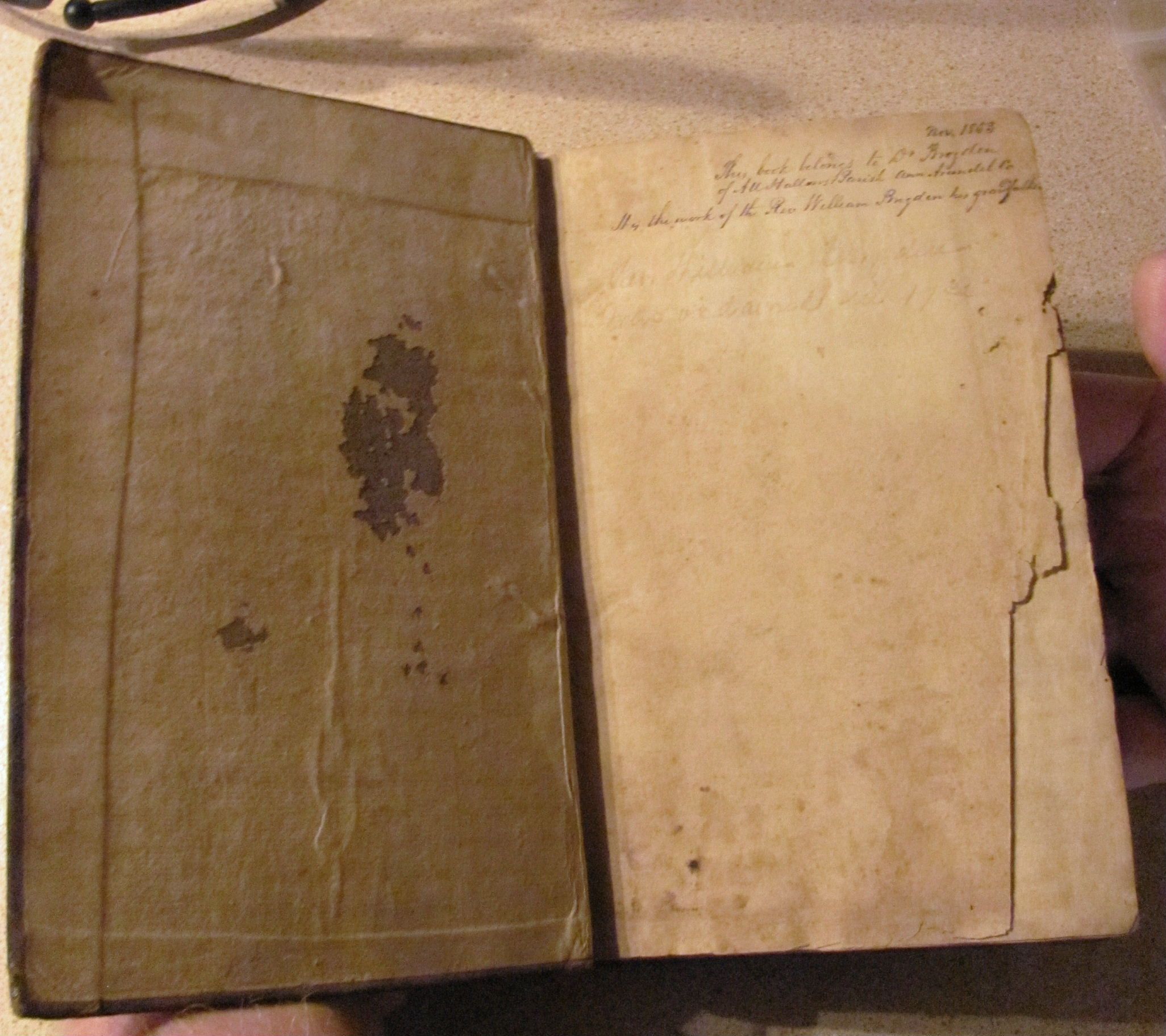 1735 Handwritten Travel Bible by Rev. William Brogden (LondonTown 