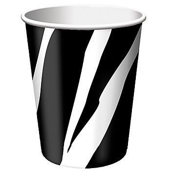 Zebra Print Paper CUPS 9 oz Birthday Party Supplies Decorations 