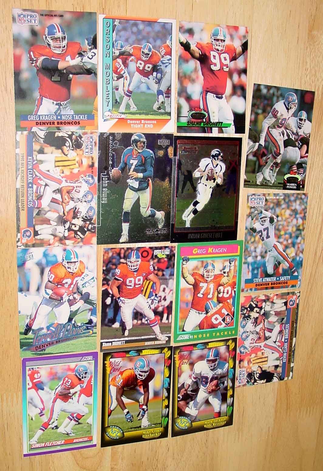 Lot 55 Broncos Cards Elway Davis Reeves Romanowski More