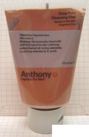 Anthony Logistics for Men Deep Pore Cleansing Clay   4 oz   New