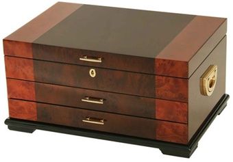   Wooden Jewelry Box Chest Anti Tarnish Lining and Lock