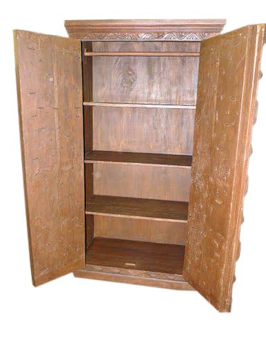   Antique Teak Wardrobe Armoire Colonial India Furniture 77x 40