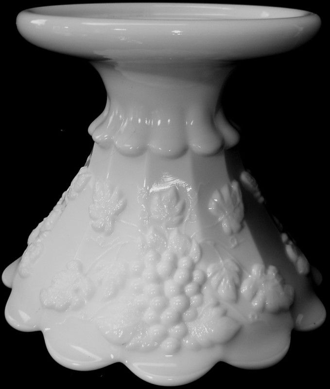 Vintage Westmoreland Milk Glass Paneled Grape Pattern Epergne Base 