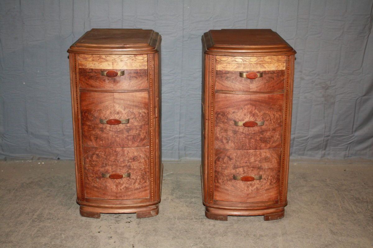 Antique 1940s Night Stands or Mini Drawer Cupboards