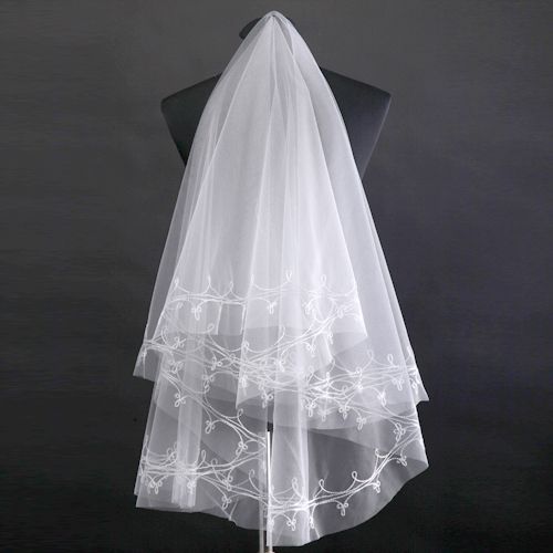 White ivory Wedding Apparel Accessories Bride Bridal Veils Cathedral 