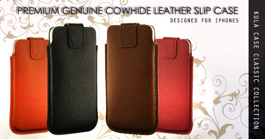   Leather. Slim fit Slip case . Protects your mobile from scratches