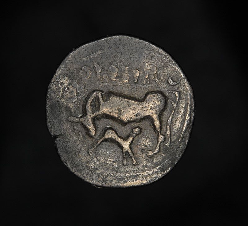 Ancient Greek Silver Drachm Apollonia Illyria Suckling Cow Coin