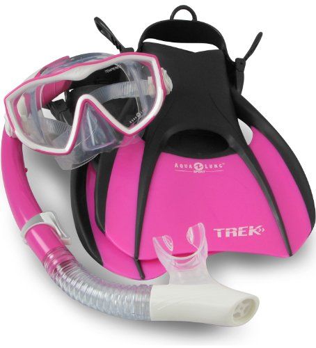 Aqua Lung Sport Diva 1 LX Diving Mask, Island Dry Snorkel and Trek 