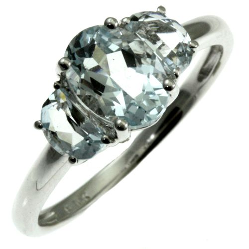 10k white gold aquamarine ring