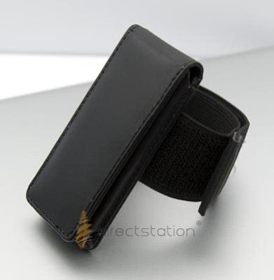 iPod Nano 5th Generation 5g Black Armband Leather Case