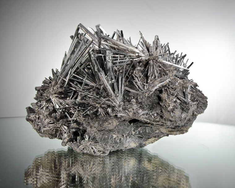 Shinysilver Stibnite Cluster Multiterminated China