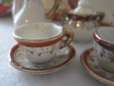 vintage japan porcelain ceramic toy tea set in original box