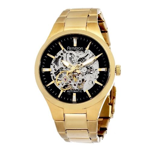 Armitron Mens Automatic Gold Tone Skeleton Dress Watch