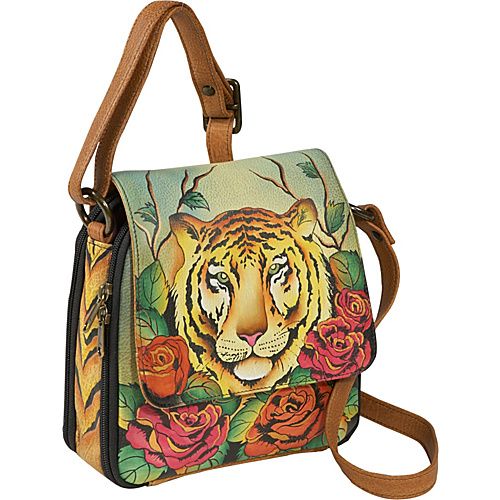 Anuschka Triple Compartment Crossbody Organizer Tiger