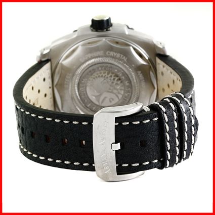 Armand Nicolet Automatic Day Date Black Leather Watch