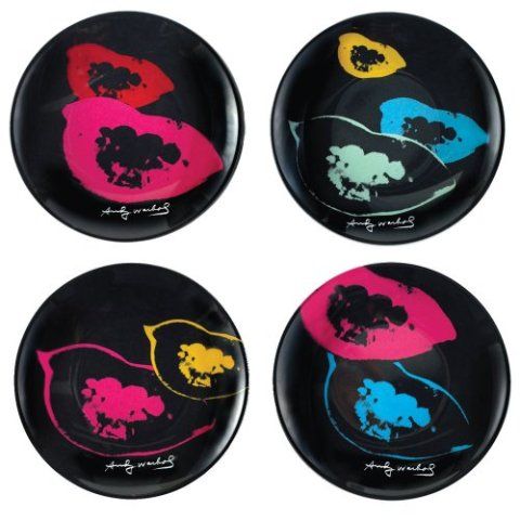   Andy Warhol Fantastic in Plastic Marilyn Lip Appetizer Plates