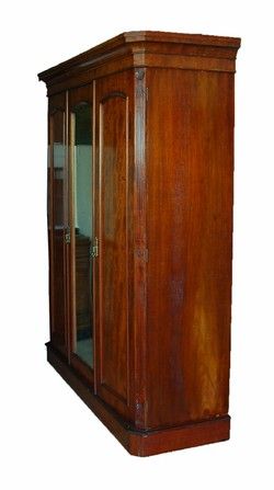 Antique Mahogany Mirrored Armoire Wardrobe w Drawers