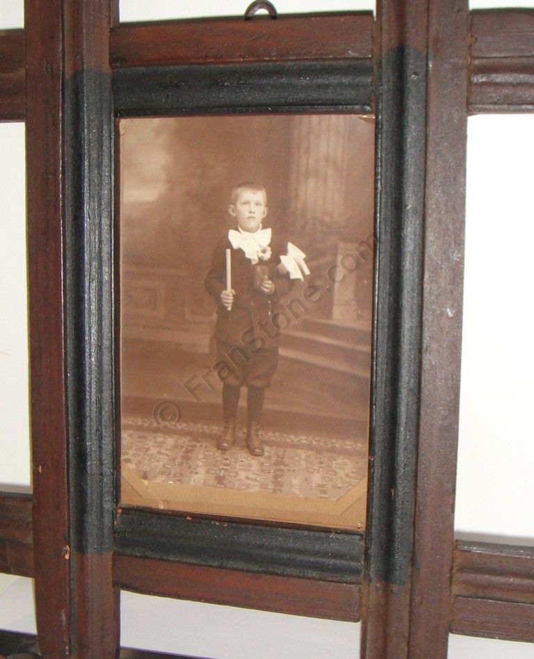 Tramp Art Frame w Antique Photo