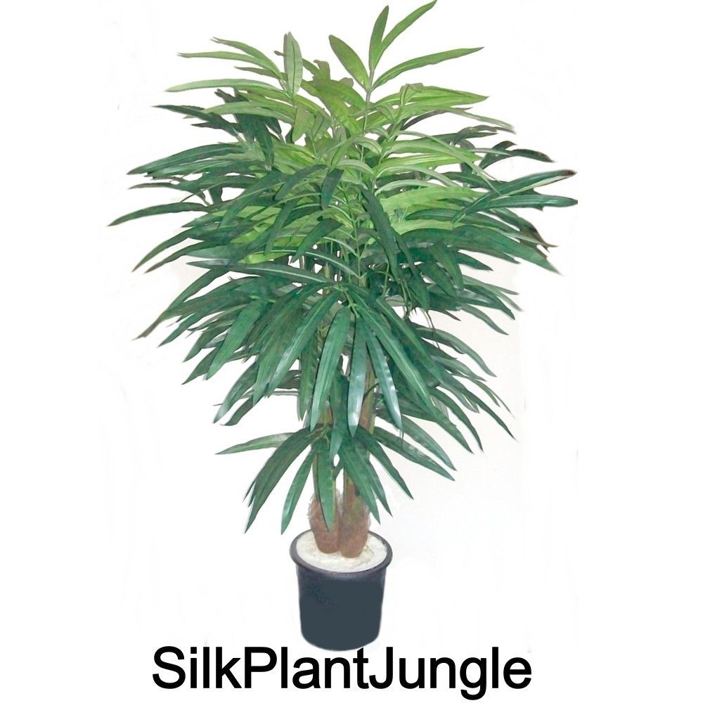    SILK ARTIFICIAL POTTED DOUBLE KENTIA PALM TREE PLANT areca phoenix