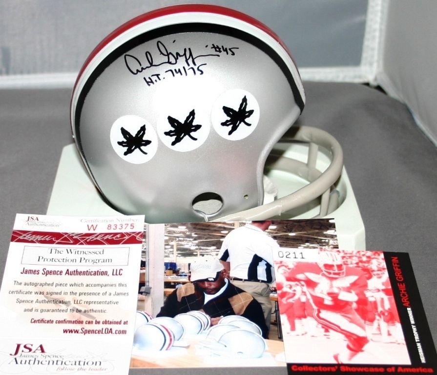 ARCHIE GRIFFIN AUTOGRAPHED TWO BAR TB MINI HELMET OHIO STATE HEISMAN 