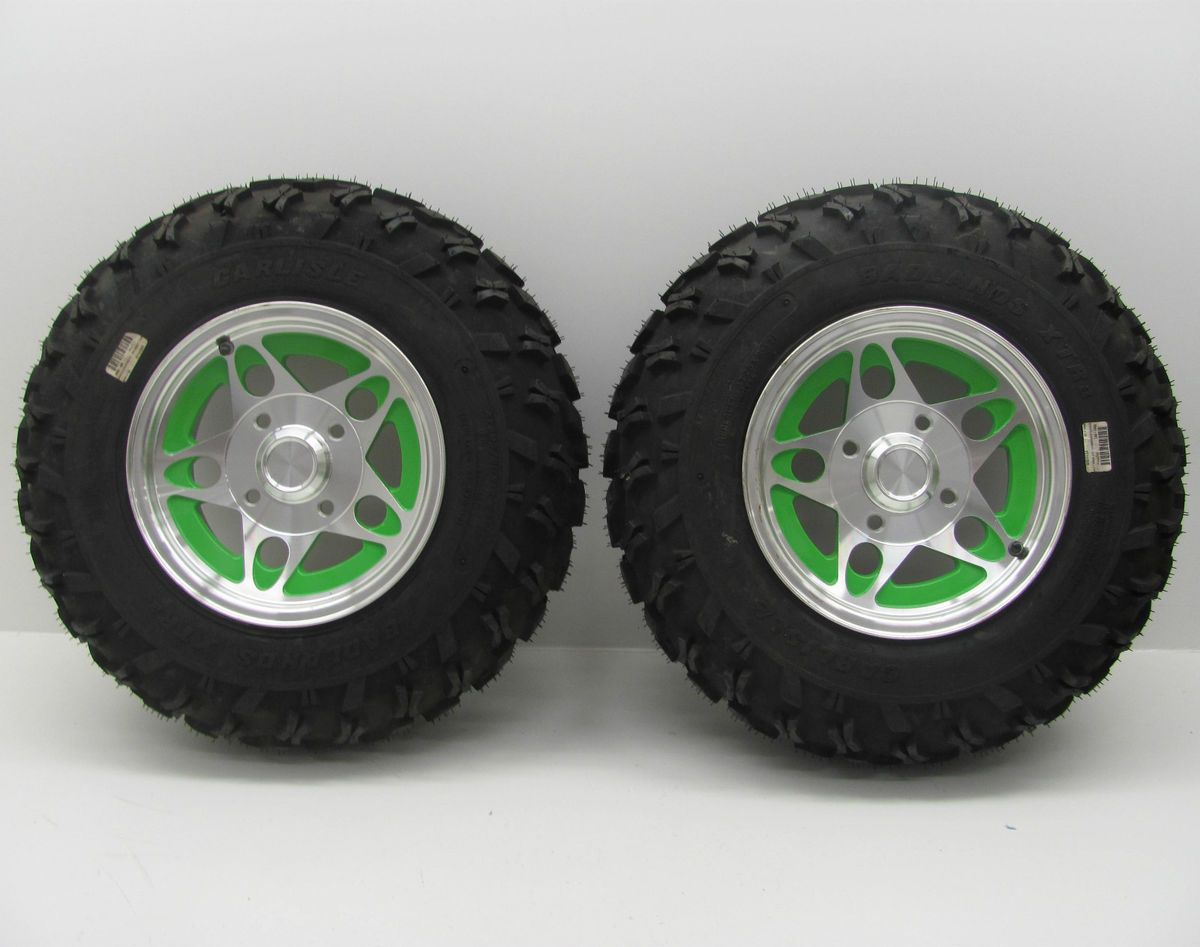 Arctic Cat ATV Front Tires Wheels Rims Pair Carlisle Badlands XTR 25X8 