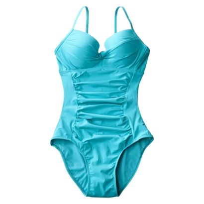 ASSETS® by Sara Blakely® Womens Push Up 1 Piece Swimsuit   Teal 