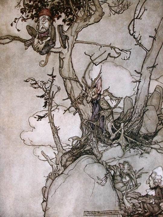 Arthur Rackham of course greatly influenced Kay Nielsen, William Heath 