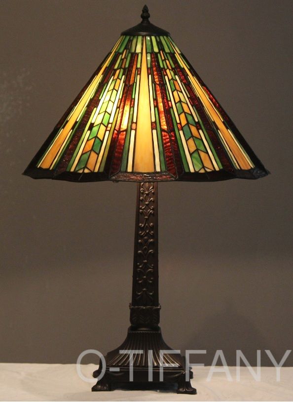 Tiffany Style Stained Glass Mission Lamp Prairie w/ 18 Shade