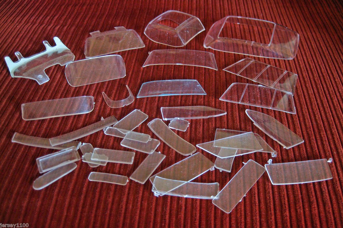 MODEL CAR PARTS, “GLASS” (PLASTIC) WINDOWS – ASSORTMENT