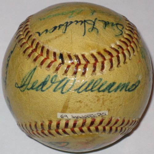 Ted Williams 1969 Senators Team Autograph Baseball JSA LOA HOF Auto BB 