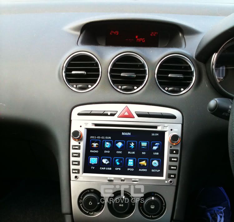 ETO Peugeot 308 408 Multimedia in Car DVD GPS SAT Nav Navi Stereo iPod 