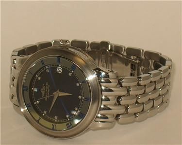 Immaculate Mens s s Balmer Diamond Dial Automatic See thru Caseback 