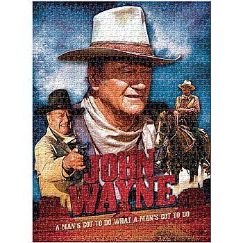 New John Wayne Movie 1000 PC Jigsaw Puzzle 20 x 27 A Mans Gotta Do 