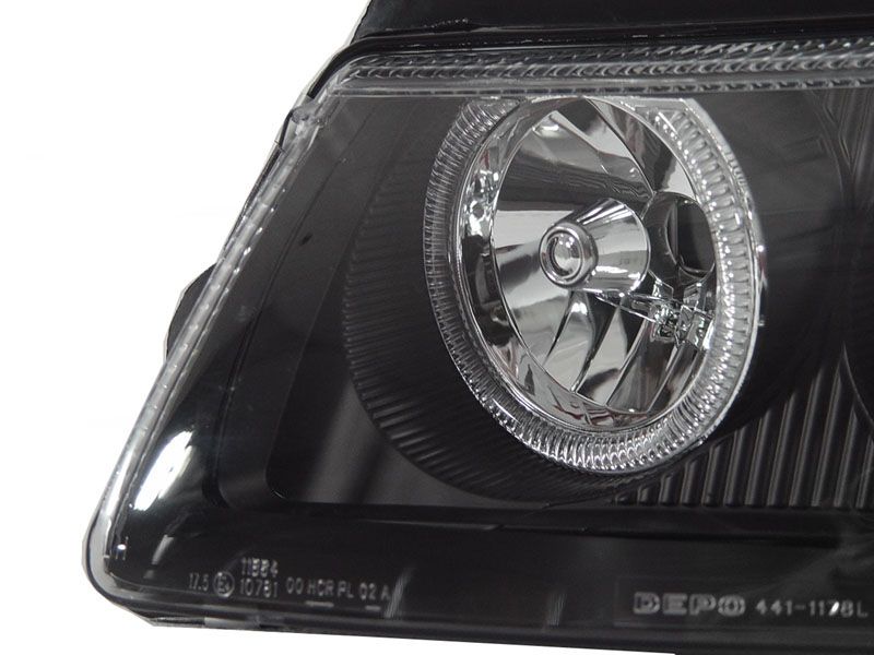 Depo 98 00 VW Passat B5 Black White LED Angel Xenon HID Headlight 