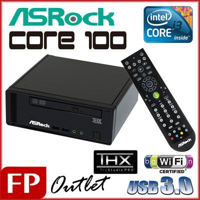 ASRock Core 100HT DVD 100 Nettop Barebone Intel i3 HTPC