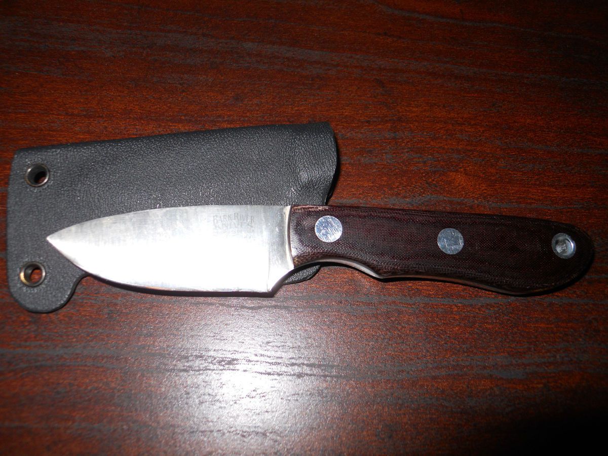 Bark River PSK Knife Maroon Linen Micarta