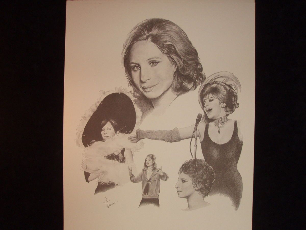 BARBARA STREISAND PRINT LITHO BY HILLMAN AKA BANSE FROM 1977