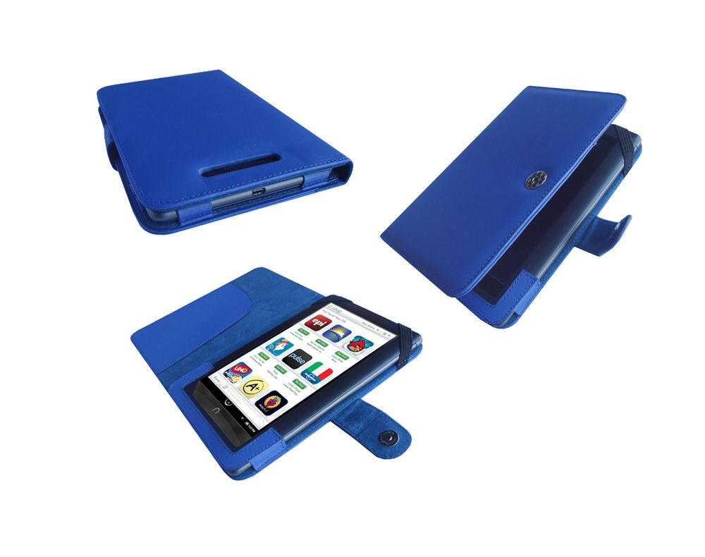 for Barnes Noble Nook Color 7 7 Inch Folio PU Leather Cover Case Blue
