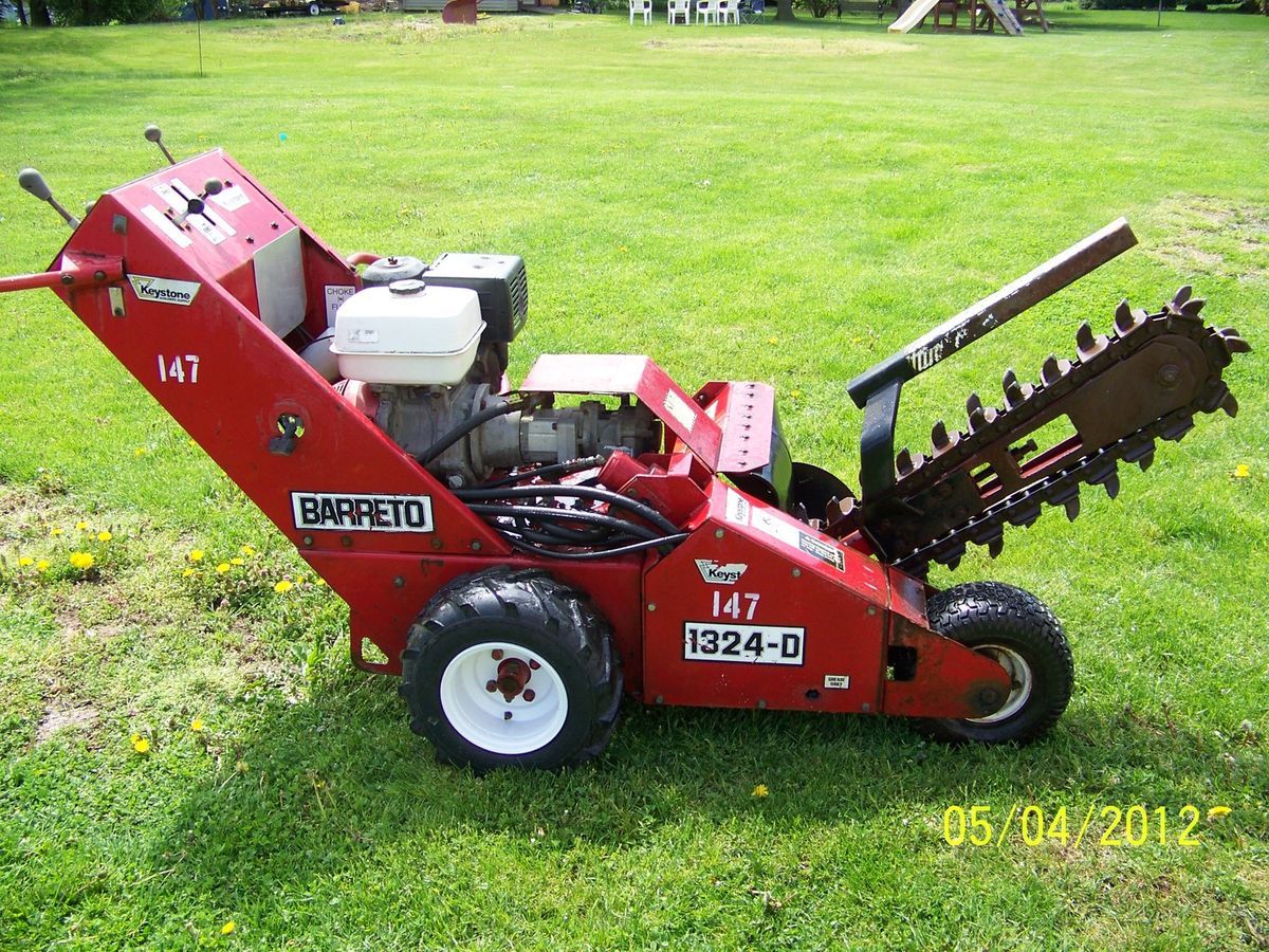 Barreto 1324 D Hydraulic Walk Behind Trencher and Trailer