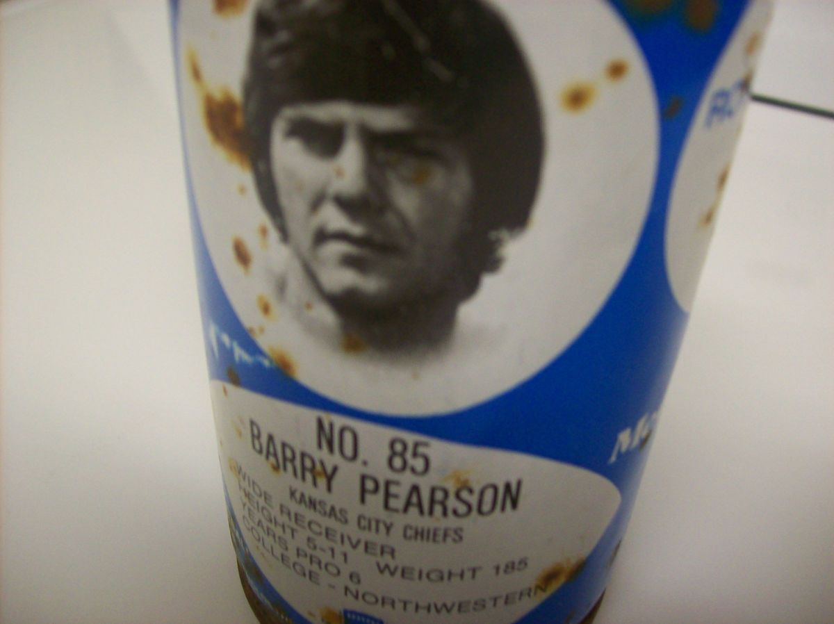 1977 RC Cola Football can No 85 Barry Pearson Kansas City Chiefs